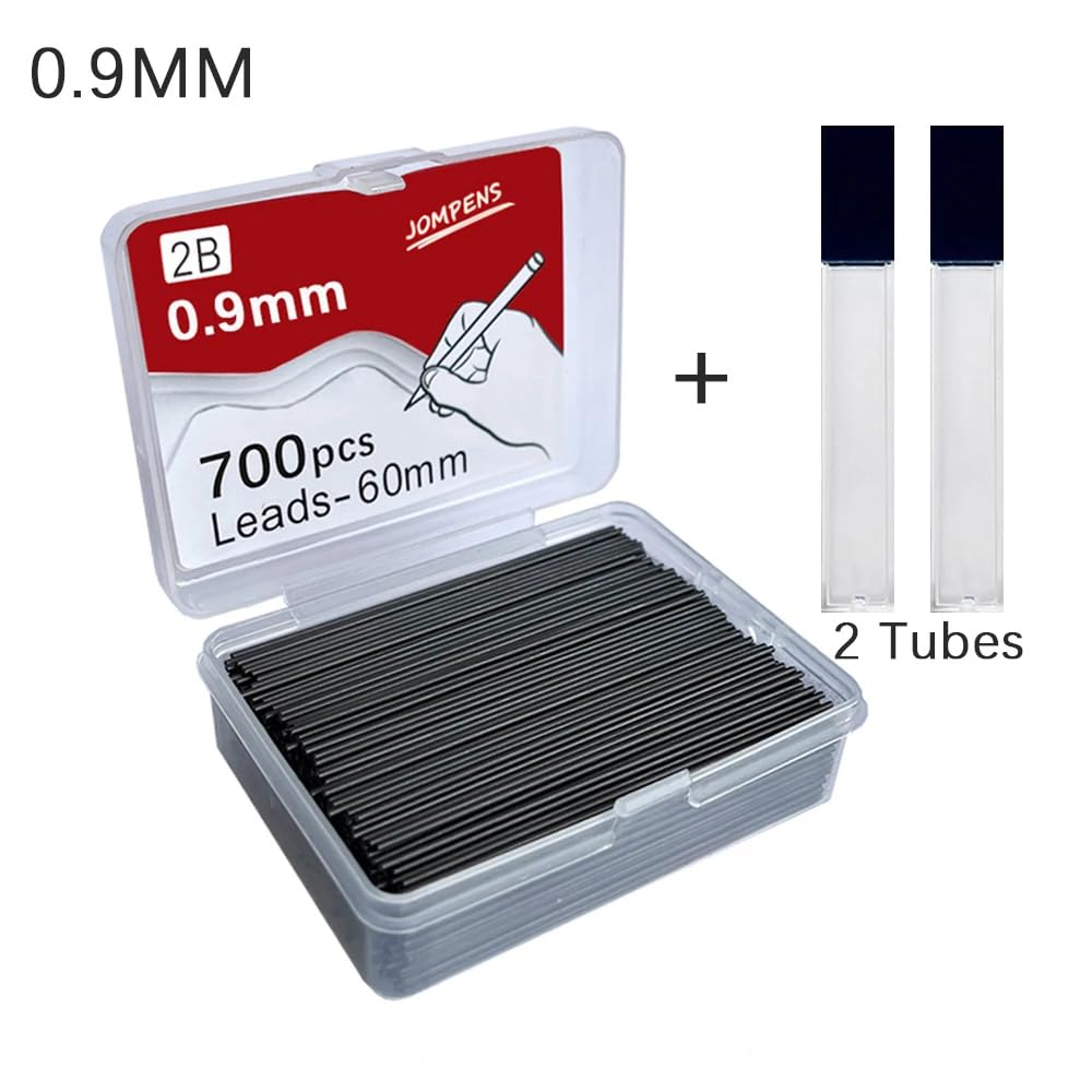1000pcs Mechanical Pencil Lead 0.5 0.7 0.9mm 2B 60mm Art Drawing Automatic Pencil Replaceable Refills with 2 Tubes Stationery (0.9mm) - Image 4