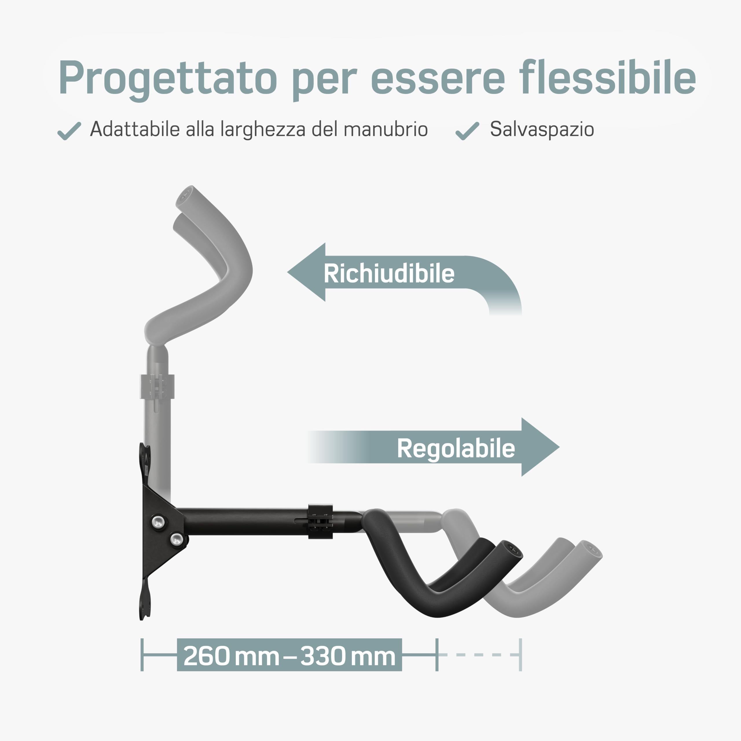 Supporto Da Parete Per Bici - Regolabile, Fino 20kg, Pieghevole, Per MTB E Strada - Foto 10