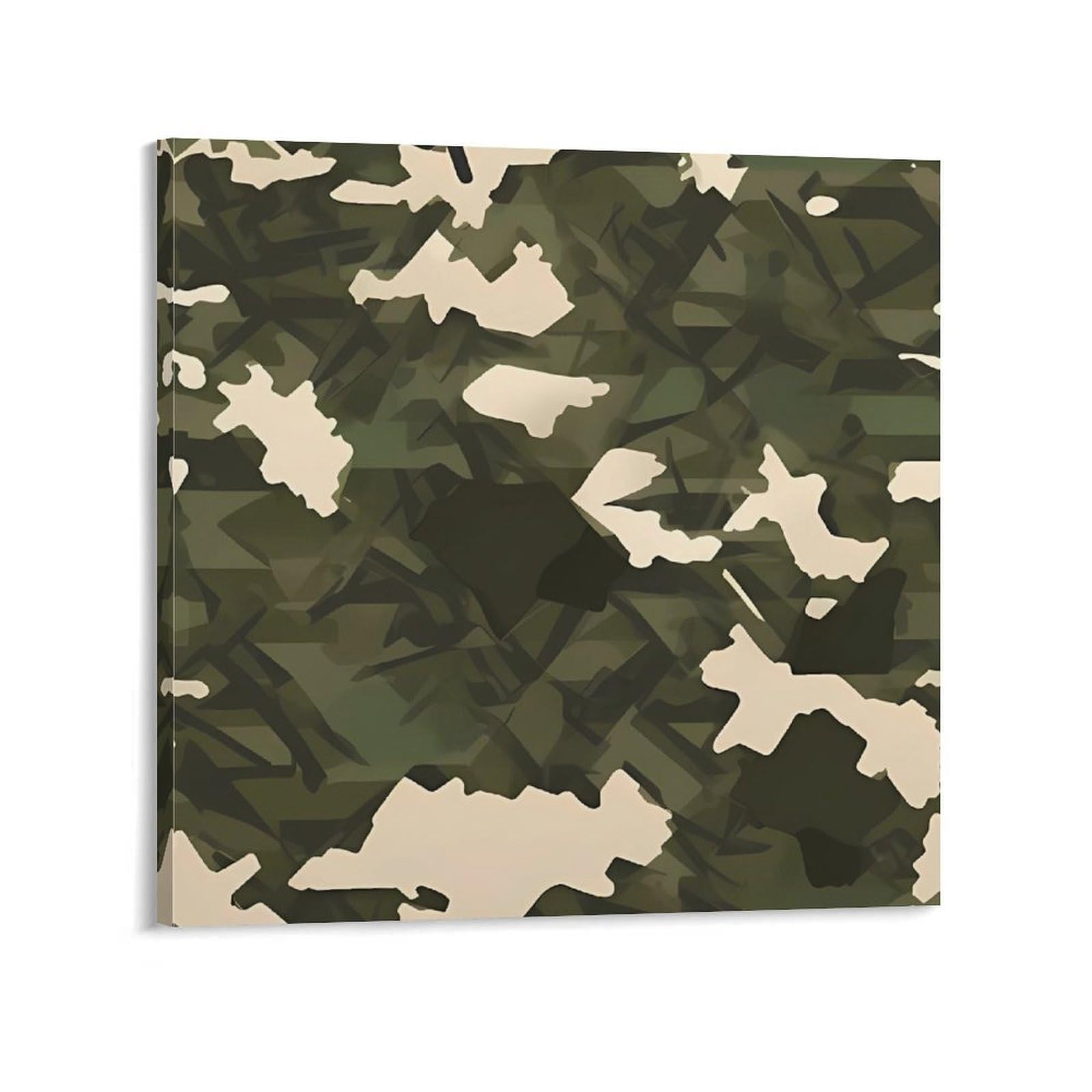 KLOPH Army Camouflage Canvas Wall Art for Living Room 08x8inch Modern Artwork Painting for Bathroom Hanging Canvas Prints Aesthetic Wallart for Bedroom Kitchen Office Wall Decor