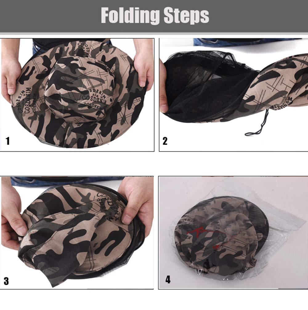 Kit Chapeau Anti-moustique + Gants De Pêche – Gris, Polyester, Réglable, Taille 37x50 Cm