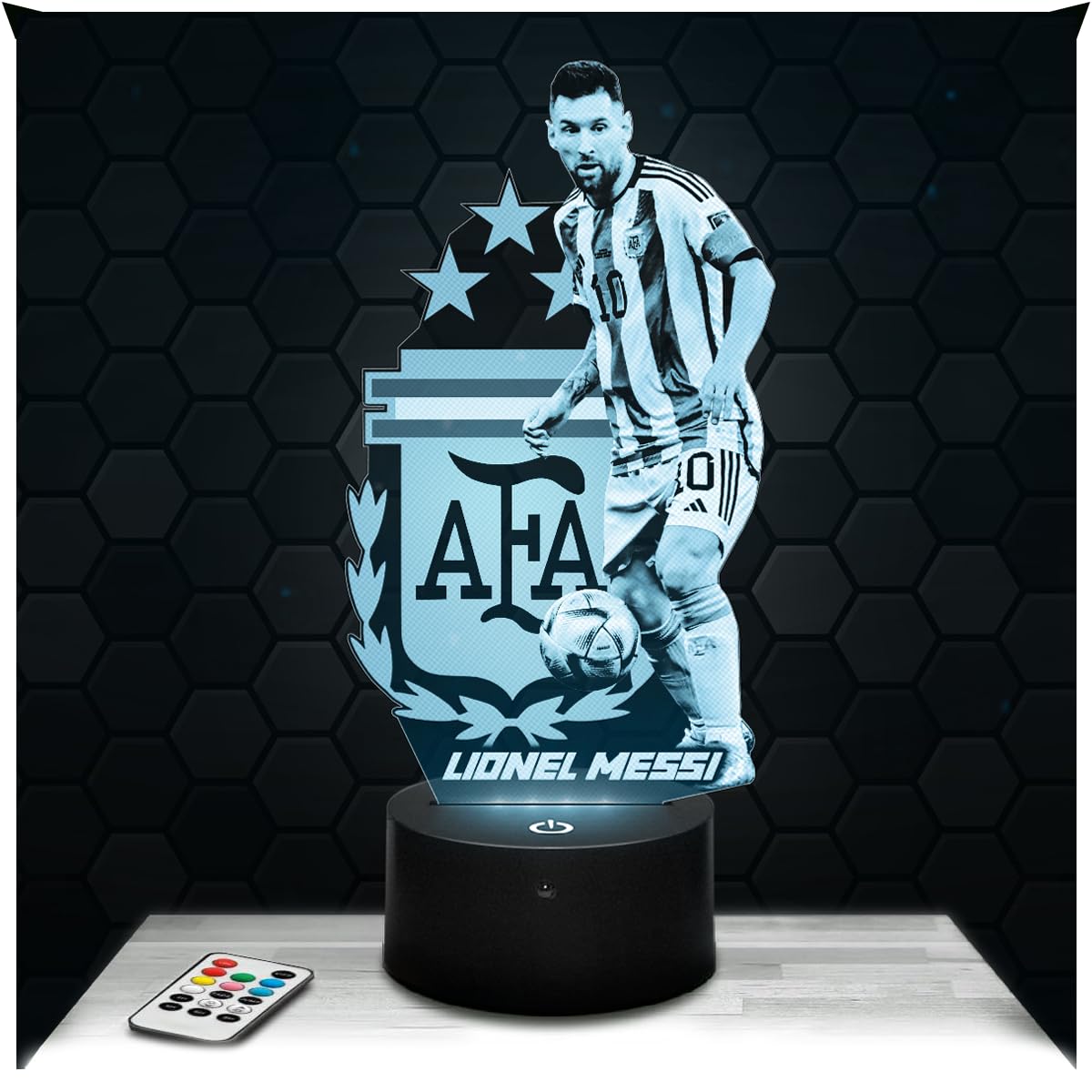 Lampephoto.fr - Lionel Messi Argentina 3D Lamp Night Light 3D LED Illusion lamp, Christmas, Gift idea for Boys and Girls, Night Light for Children's, Bedroom, Led Bedside, Gifts Merchandising TOP โ image 1