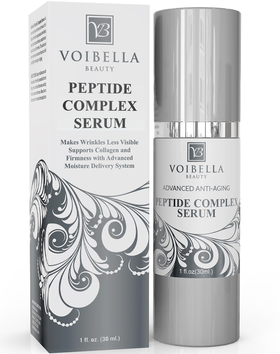 Peptide Complex Serum For Face & Collagen Support - Natural & Organic Anti Aging Skin Serum - Peptides, Hyaluronic Acid, Amino Acids & Vitamin E for Wrinkles, Hydrating, Firming & Elasticity