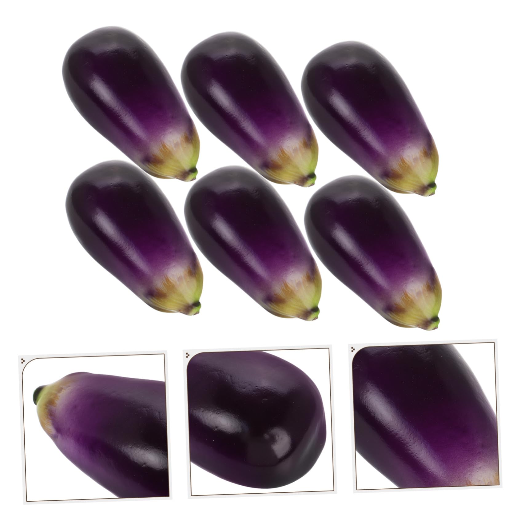 MAGICLULU 3 Sätze Simulierte Auberginen Gemüse Dekoration Simuliertes Gemüse Simulation Kleines Kunst Gefälschtes Modell Realistische Auberginen 6 Stücke * 3