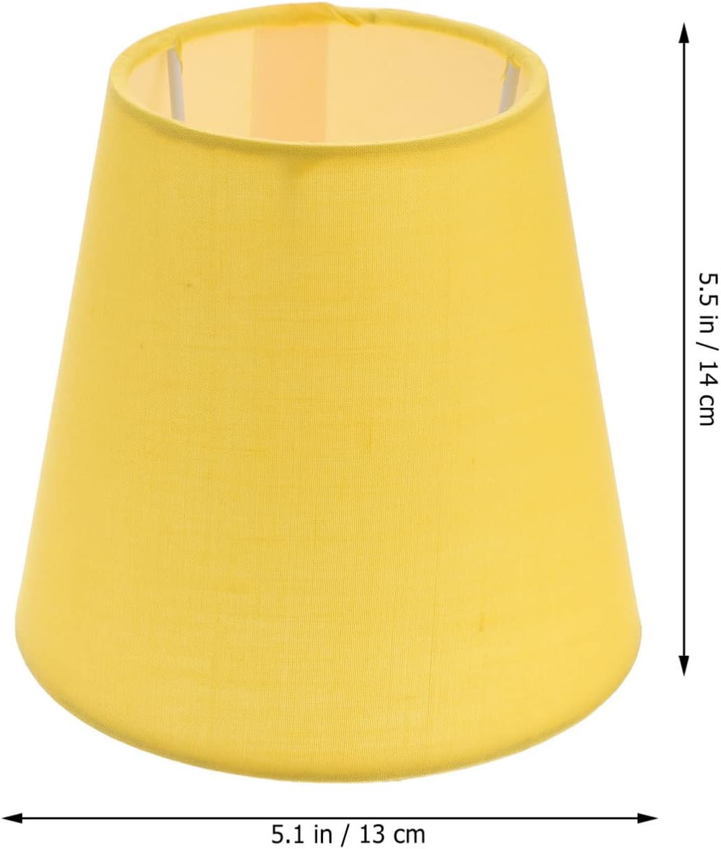 Lurrose Barrel Fabric Lampshade Cloth Lamp Shade Wall Lamp Covers Replacement Lamp Shade for Table Floor Pendant Lamp, Yellow