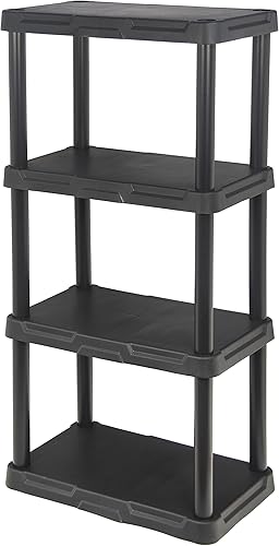 BLACKDECKER Estantería estantería de almacenamiento ligera organizador de garaje interior y exterior color negro paquete de 1 14 x 22 pulgadas