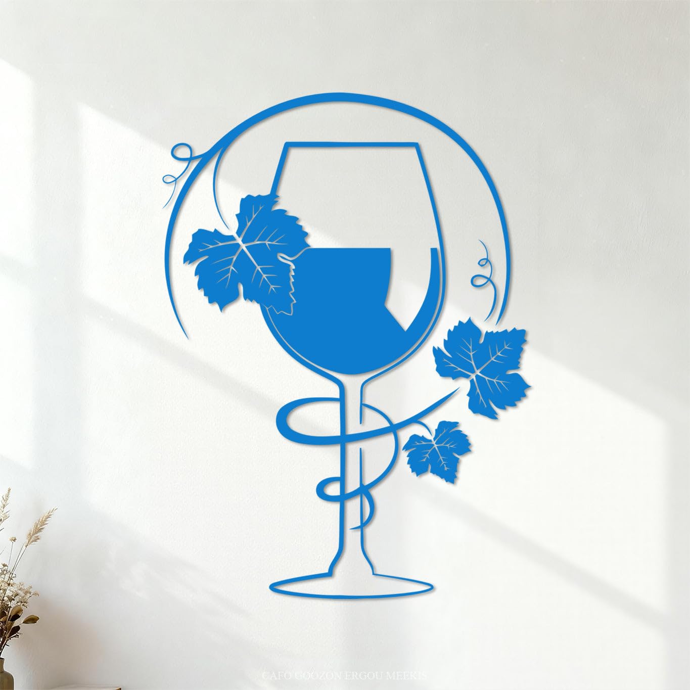 Lettering Stickers Drinks Bar Wine Shop Glass Kitchen 54.6x74.8cm Waterproof Blue