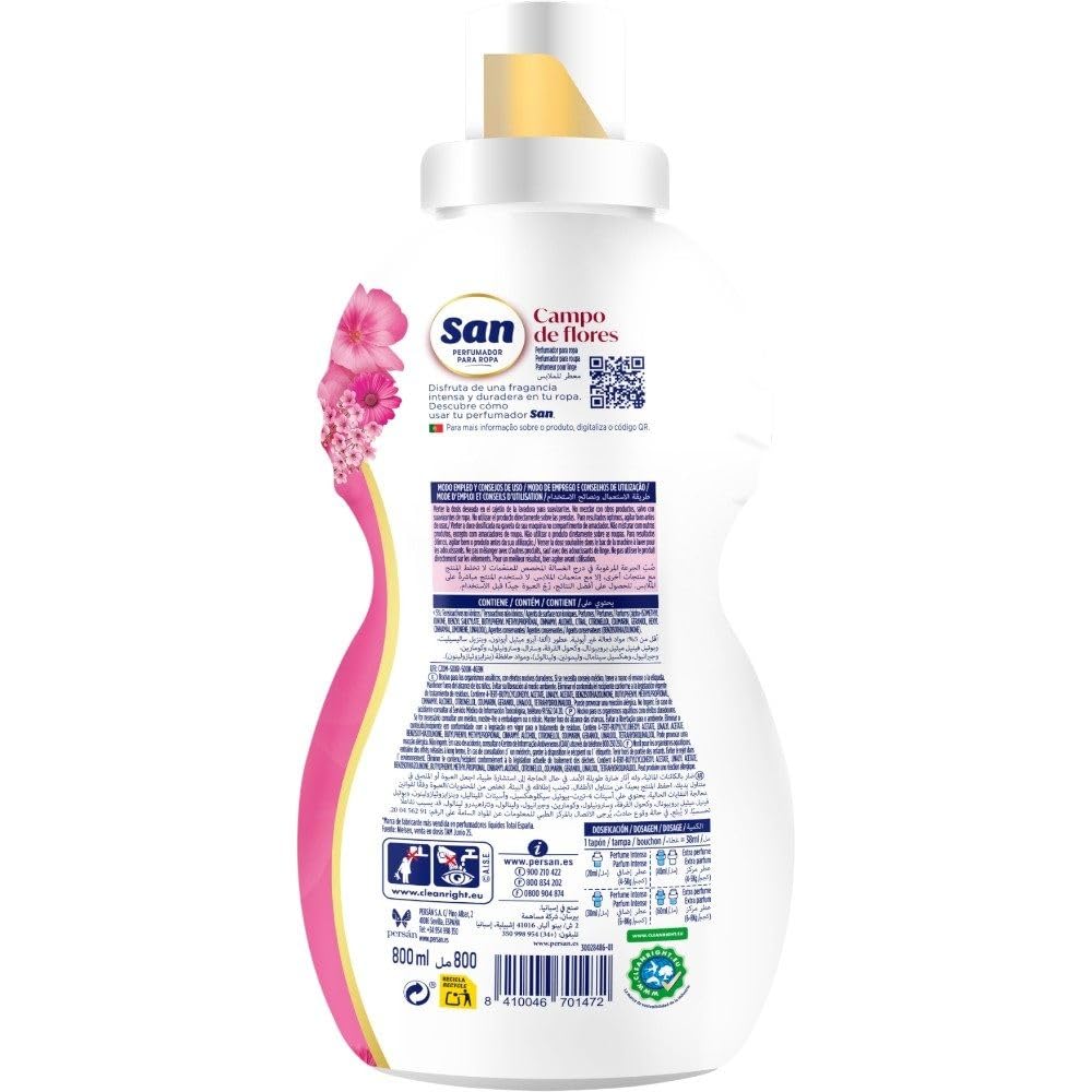 Rasmacor | Pack 8 unidades SÁN Perfumador para Ropa Lavadora | Fragancia Campo de Flores | Duradera 40 Lavados