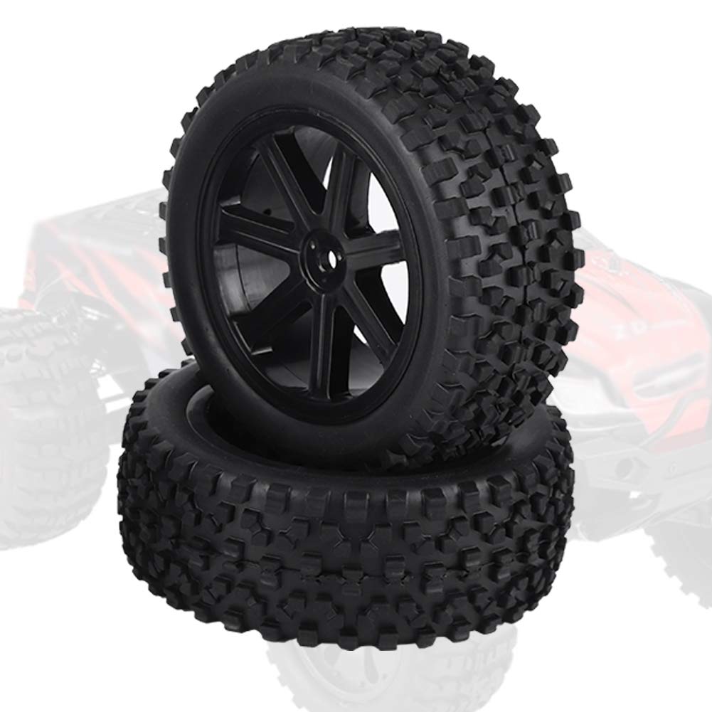 RC Tire, 4pcs 1/10 RC Truck Rubber Tire Wheel Tyre compatible with ZD Racing Buggy Crawler Car RC Wheel Tire (Black)