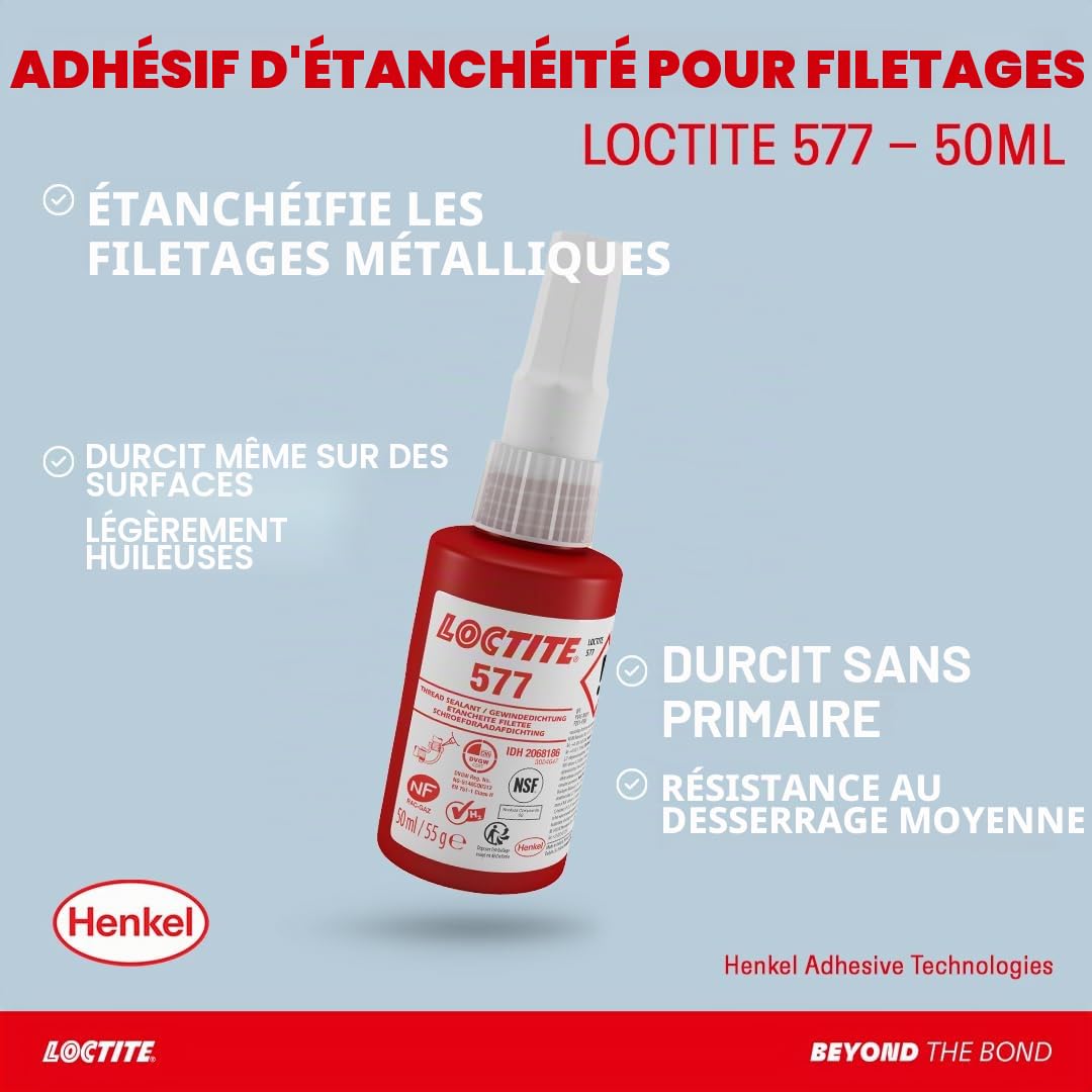 Joint de filetage universel pour paires de filets cylindriques et coniques.