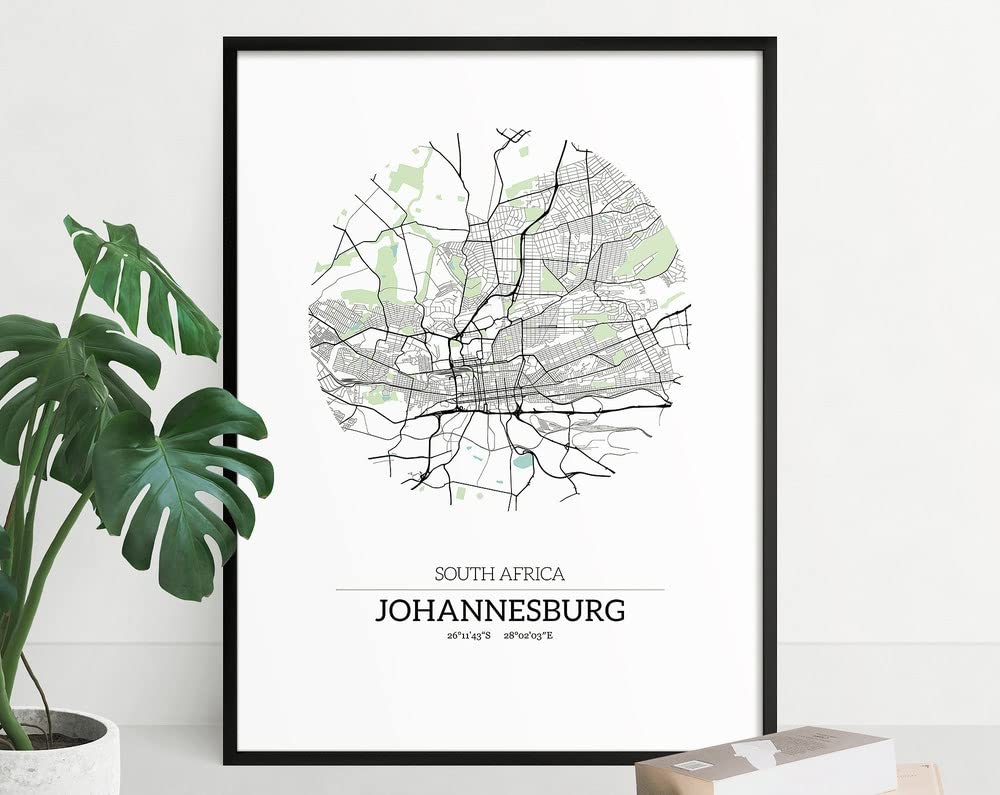 Buy MG global Johannesburg , Circle , Art Print, South Africa, Blue