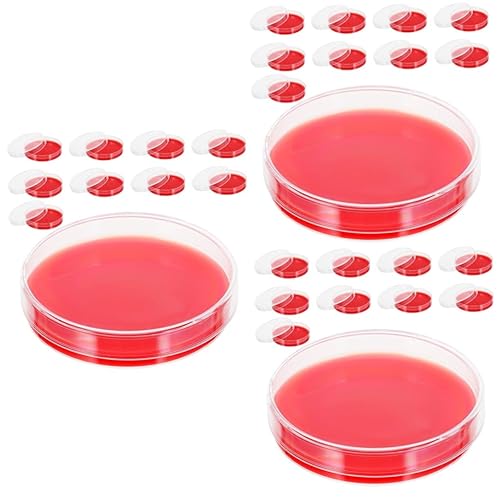 SOLUSTRE Platos medianos de cultivo de agar en sangre, platos de agar científicos, placas de agar dextrosa, experimento, platos de Petri, extracto