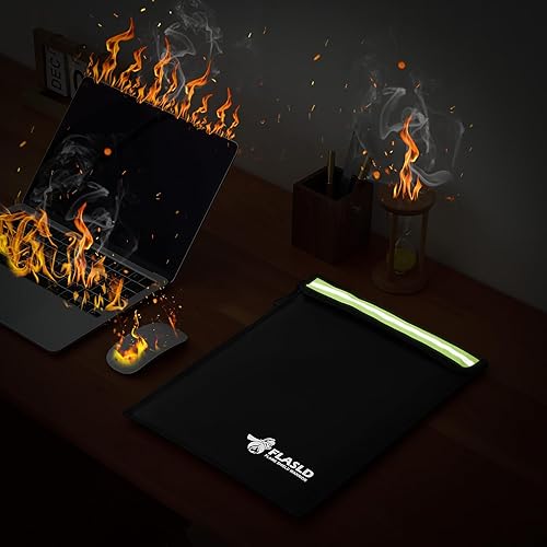 Miniatura 35 de FLASLD Bolsas de dinero ignífugas para documentos, bolsa grande ignífuga, bolsa segura para efectivo, objetos de valor y pasaporte, con Bolsa-15x11