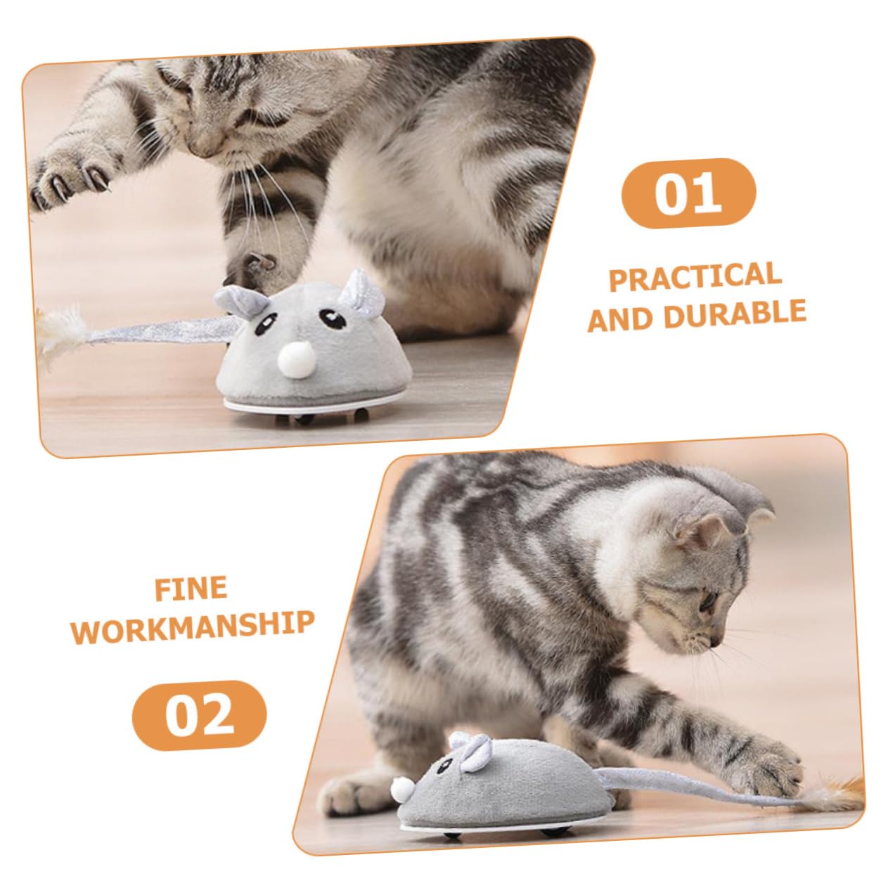 SUPVOX 2piezas Juguete Eléctrico De Ratón para Gatos Juguete Interactivo Recargable USB Simulación De Movimiento para Entretenimiento y Ejercicio De Mascotas para Interiores