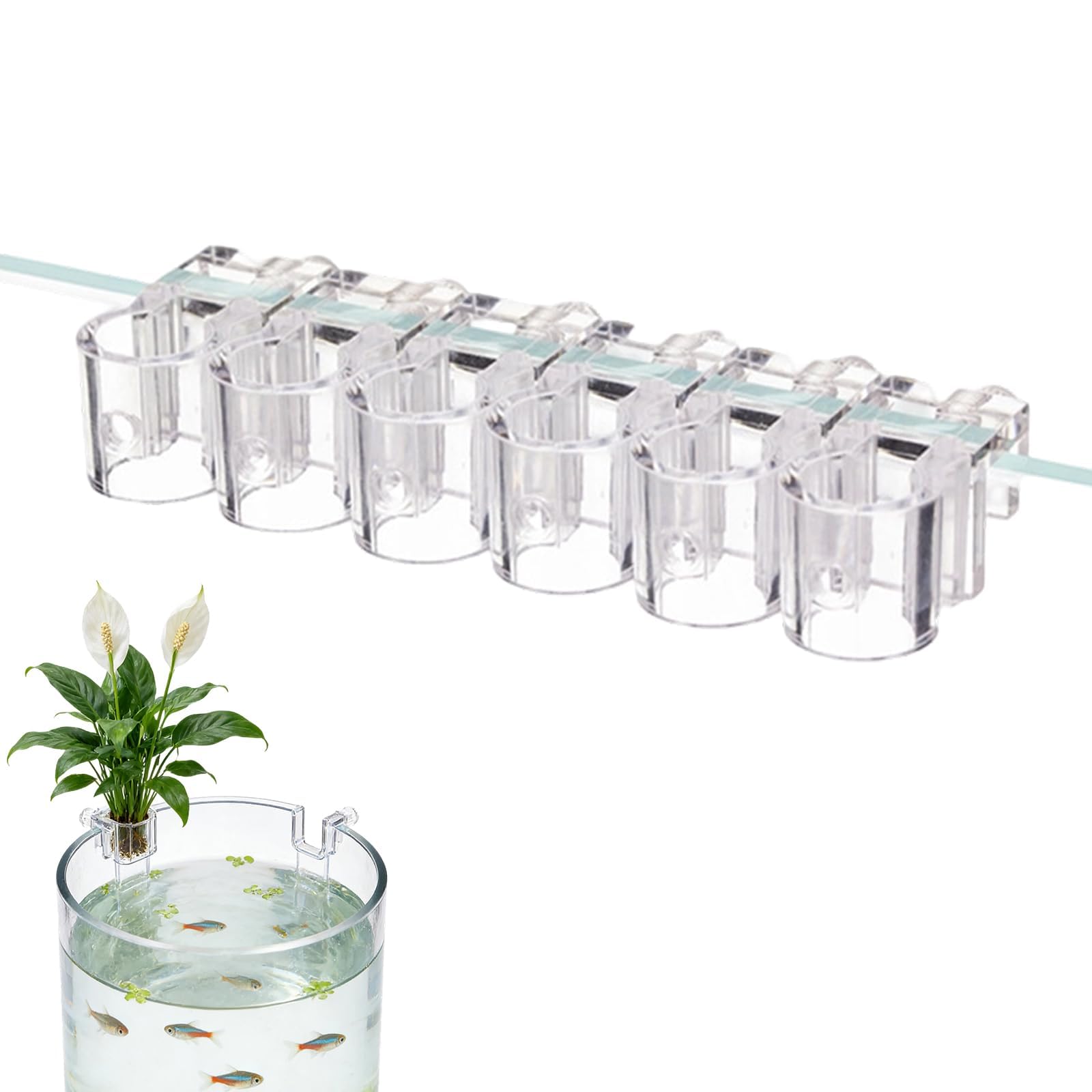 6 pcs aquarium plant holder, fish tank plants, water plants hanging pots, plant holder for aquarium,tank compatibility