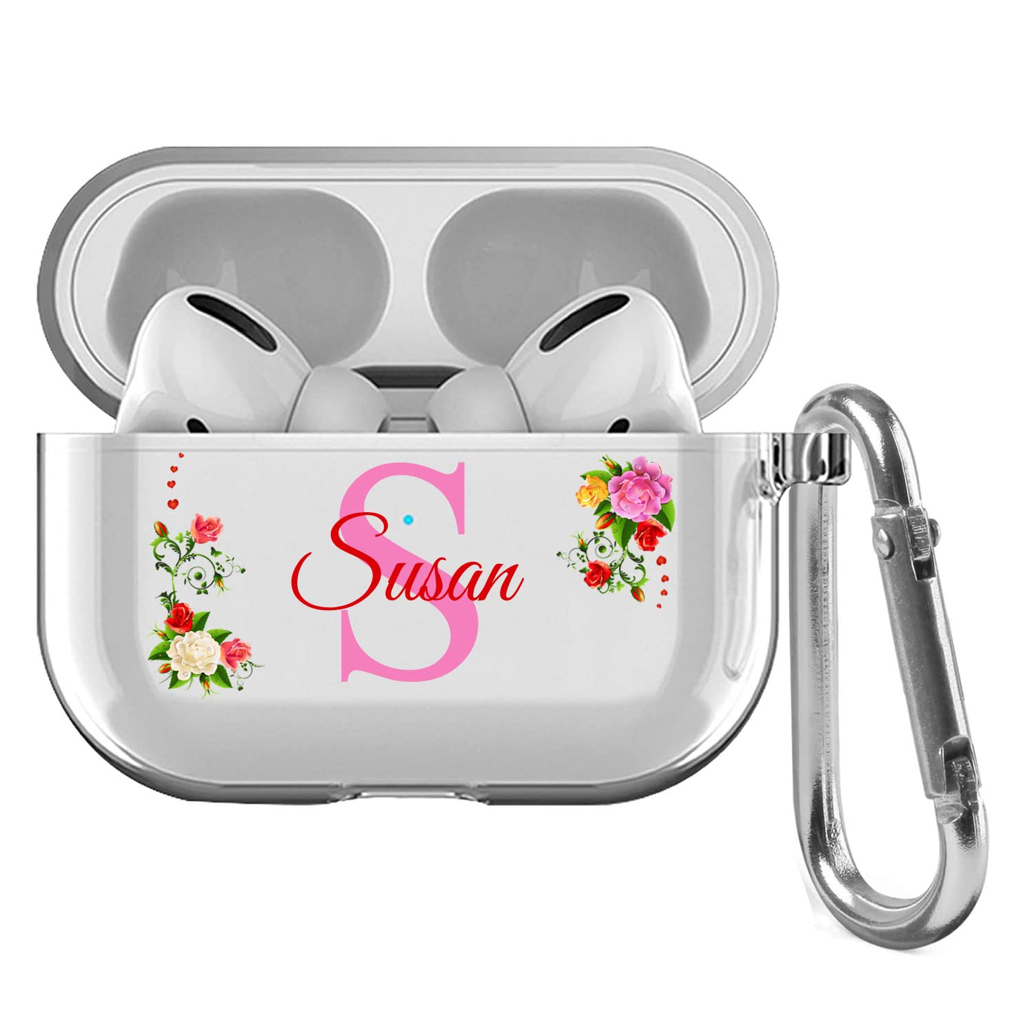 IKPYTREE Custom Name & Initial Crystal Clear Case for AirPods 4th Generation Pro/Pro 2 and 3rd Generation，Thin Shockproof Protective Customized