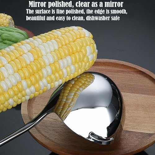 Miniatura 5 de Separador de grasa, separador de aceite de acero inoxidable 188, cucharón de sopa de 12.6 pulgadas, separador de grasa para alimentos, colador