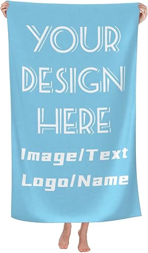 Toalla de playa personalizada para adultos, añade tu texto, imagen, regalo personalizado, toallas de piscina de verano, toalla de baño, 31.5 x 71