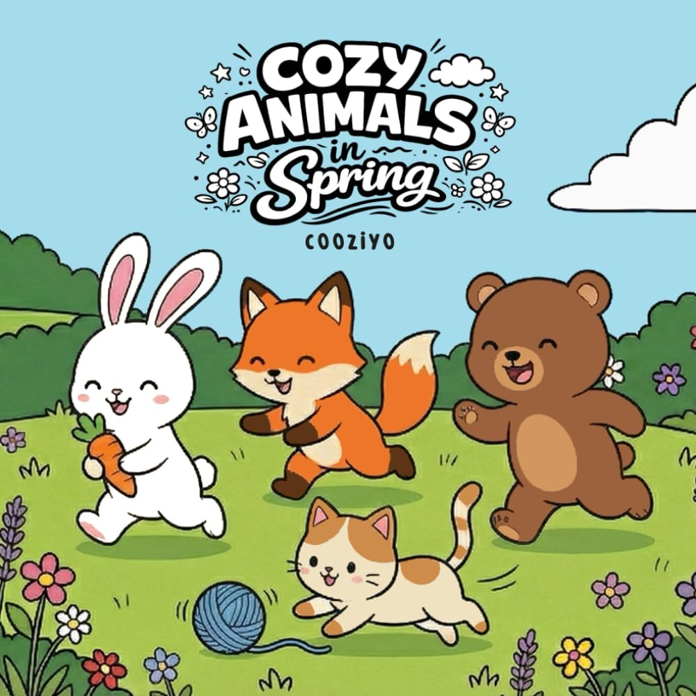 Cozy Animals In Spring: Adorable Springtime Illustrations Featuring Bunnies, Bears, and other Animals – A Relaxing Seasonal Escape for Adults, ... - Cozy Activities Relaxation and Chill