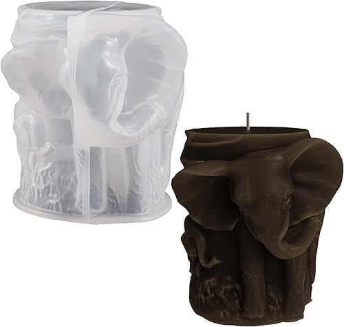 Moldes de silicona Cylinder Elephant - Moldes de resina, pasteles, jabón y arcilla - Suministros para fabricación de velas y manualidades