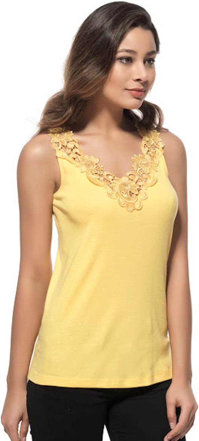 Women’s Lace Trim Camisole Soft Breathable Undershirt Tank Top Layering Natural Cotton Sleeveless Cami Comfortable Daily Wear - Image 2