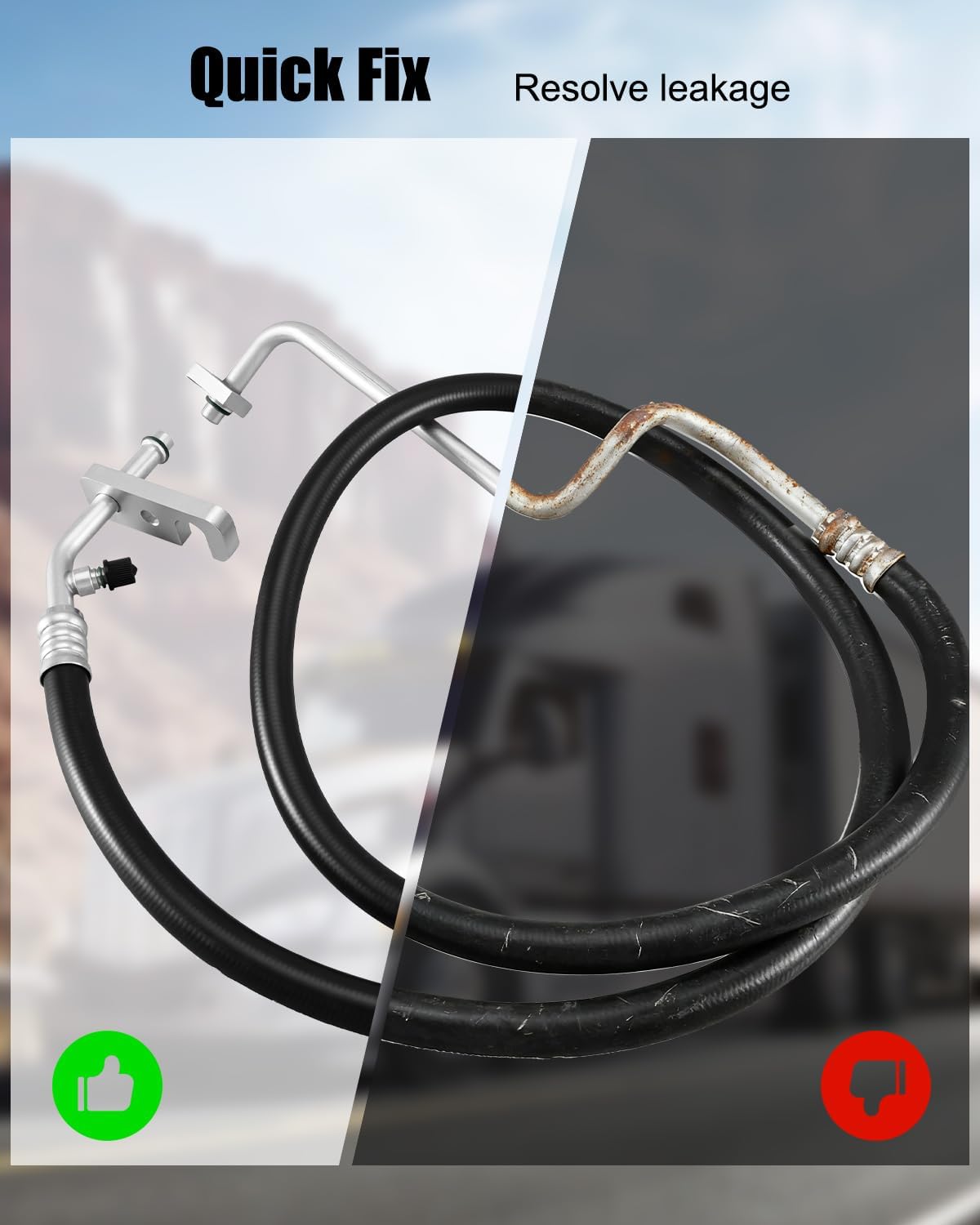 F50-6242-1475 Compressor To Condenser A/C Hose Fit for Peterbilt Kenworth, A/C Discharge Line F5062421475 09-1406 683-T9379 T9379 683-2648