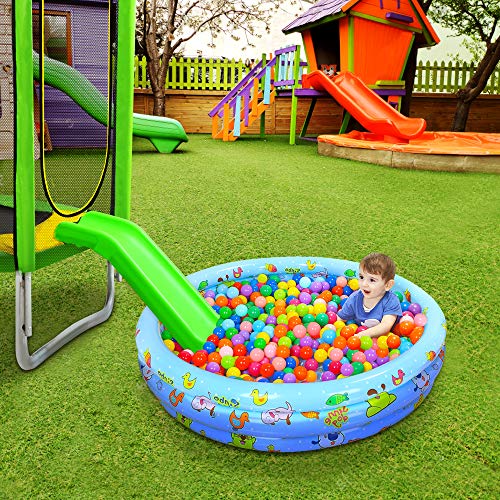 Merax 7’ Trampoline With Slide And Ladder, Climb ‘N Slide Kids Recreational Trampoline With Enclosure Net For Indoor/Outdoor (Green) #TOP2