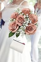 Vista 8 de LVEFIT Ramo de rosas artificiales de seda con tallo largo, para bodas, despedidas de soltera, fiestas, decoración del hogar