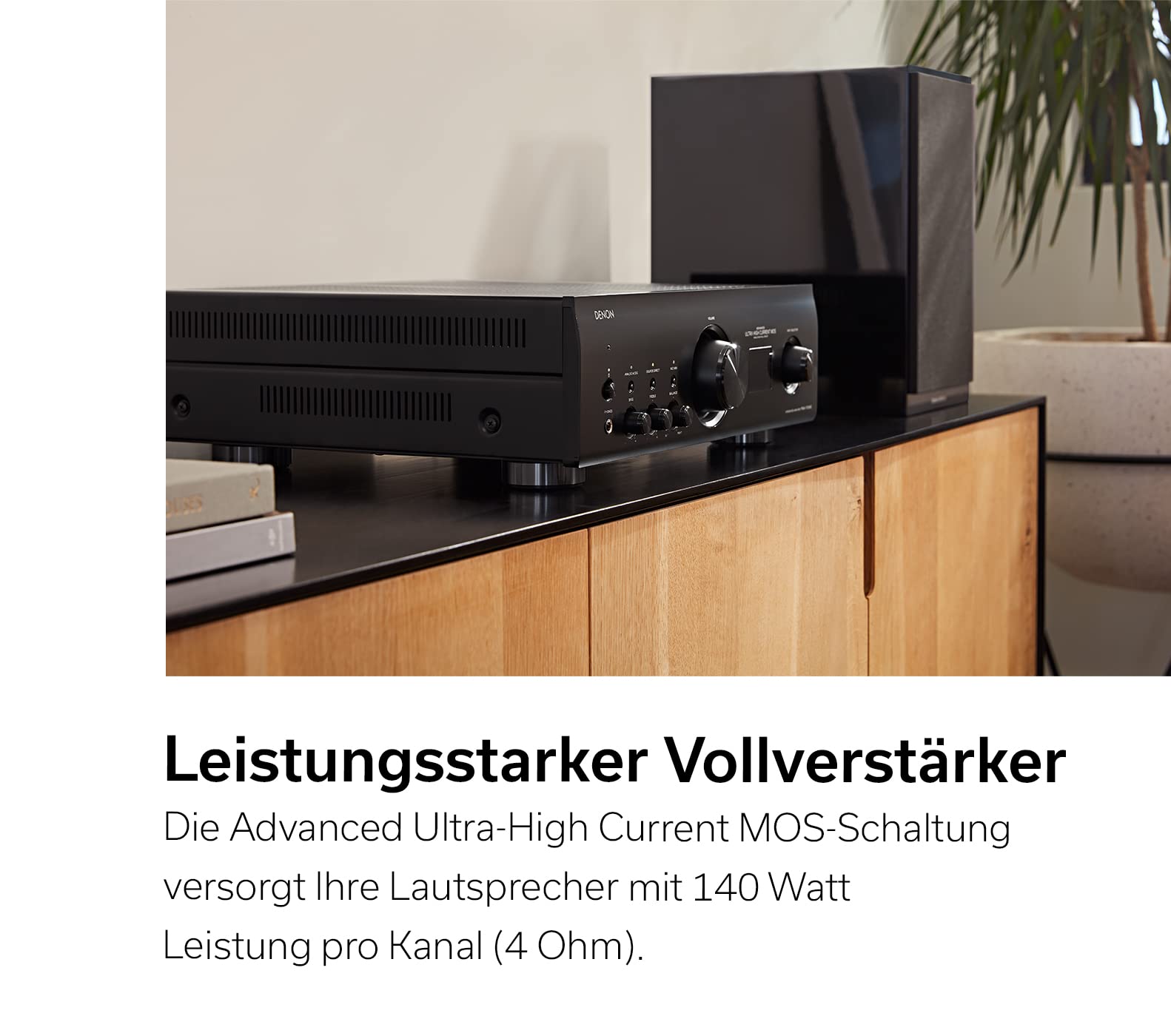 Denon PMA-1700NE HiFi Verstärker, 2x140W, eingebauter Phono-Vorverstärker, Hi-Res Zertifiziert, Advanced Ultra-High Current Single-Push-Pull-Schaltung, Advanced AL32 Processing Plus, Schwarz