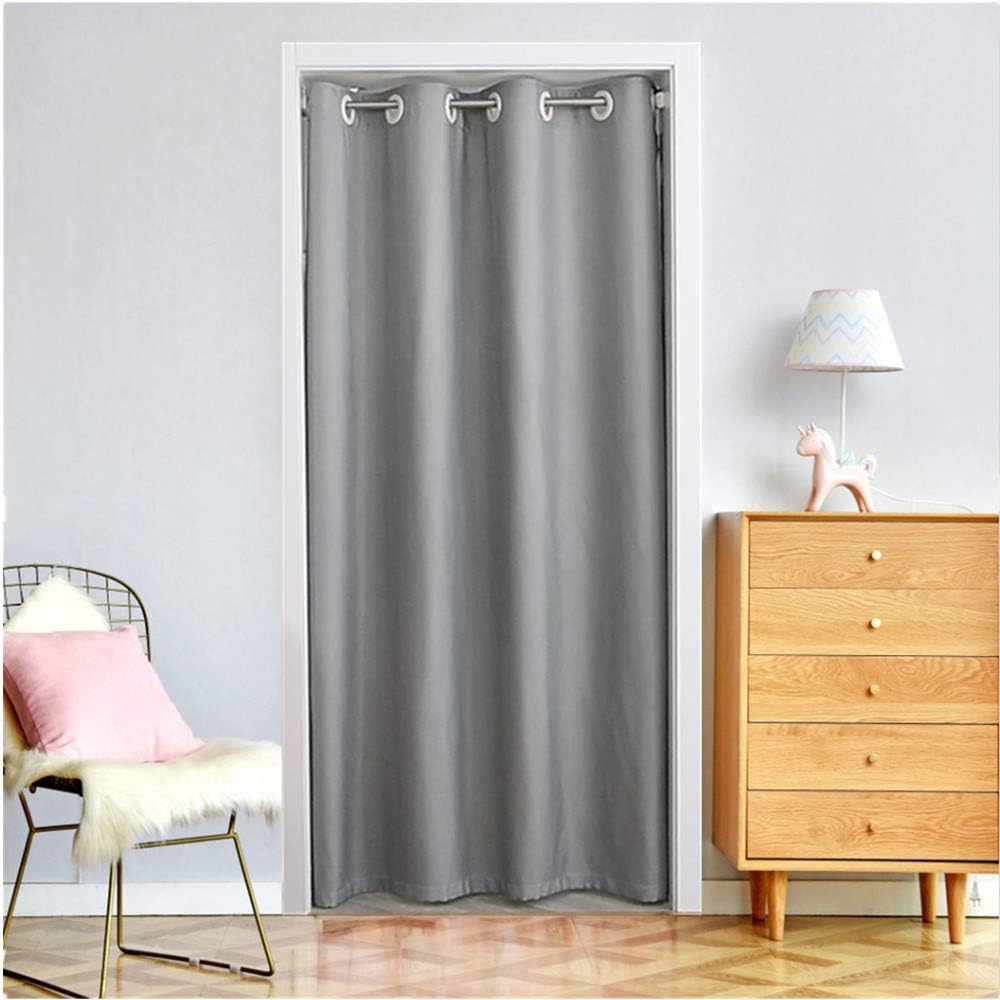 Dark Grey Doorway Privacy Curtain for Bedroom Window Panel Room Divider Closet Curtain 39x78 Inch 1 Panel Grey