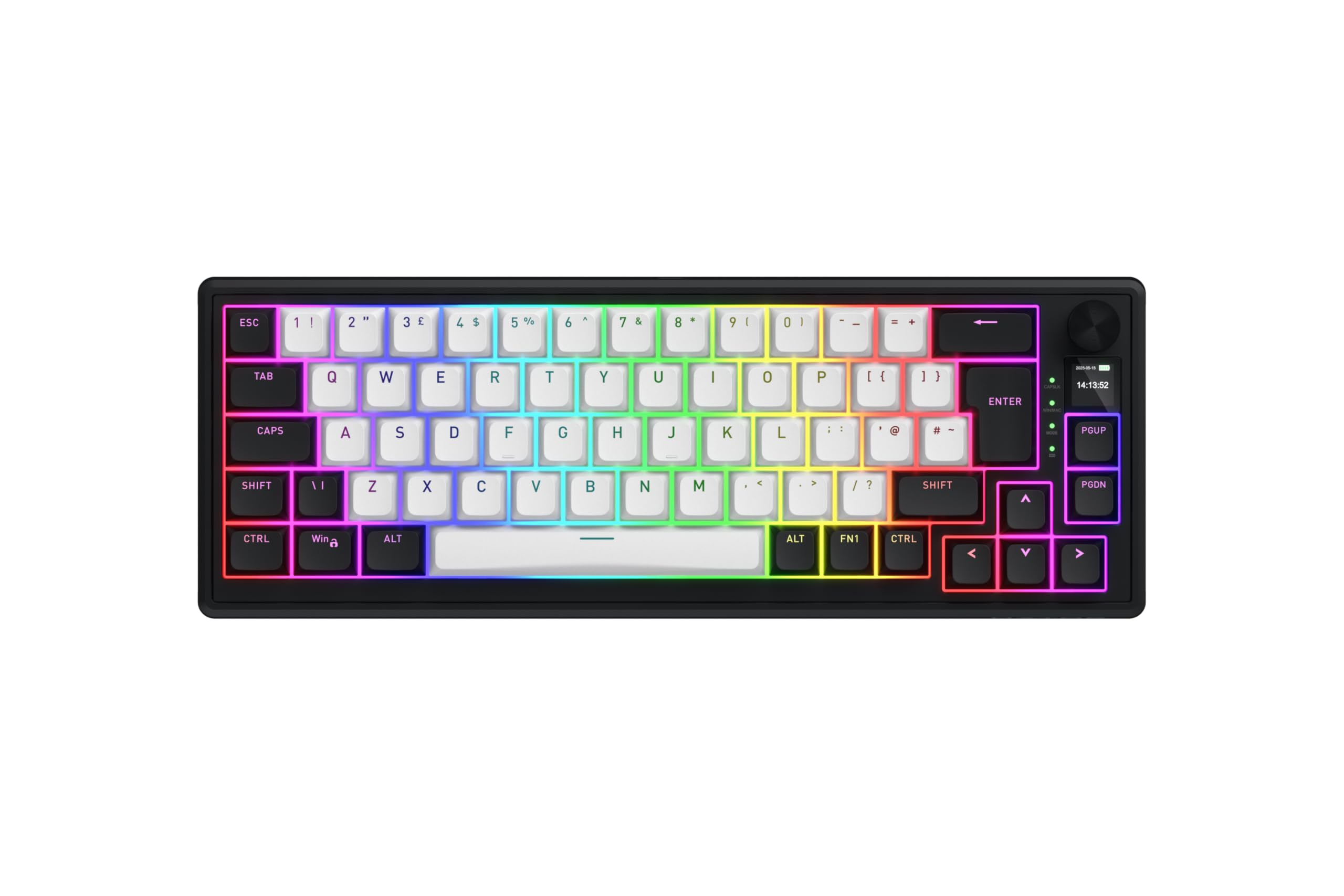 HATOR Skyfall 65 MAG Ultima 8K Clavier Gaming Magnétique avec Rapid Trigger, Magnetic Switches, Snap Tap, Hall Effect, 8000Hz, PC/Mac, Noir, sans Fil/Filaire, Disposition EU (AZERTY)