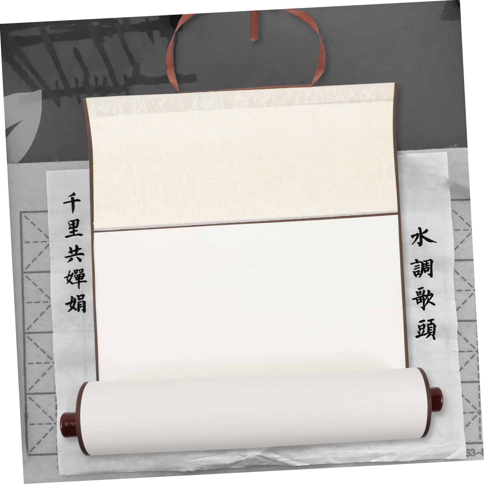 Rouleau en Papier Xuan Solide Parchemin Beige pour Calligraphie Chinoise et Peinture à L'encre