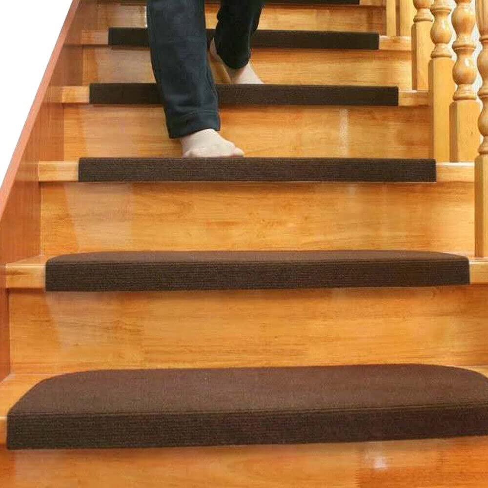 13 PCS Stair Treads Non-Slip Carpet Mat - Washable & Reusable - Indoor ...