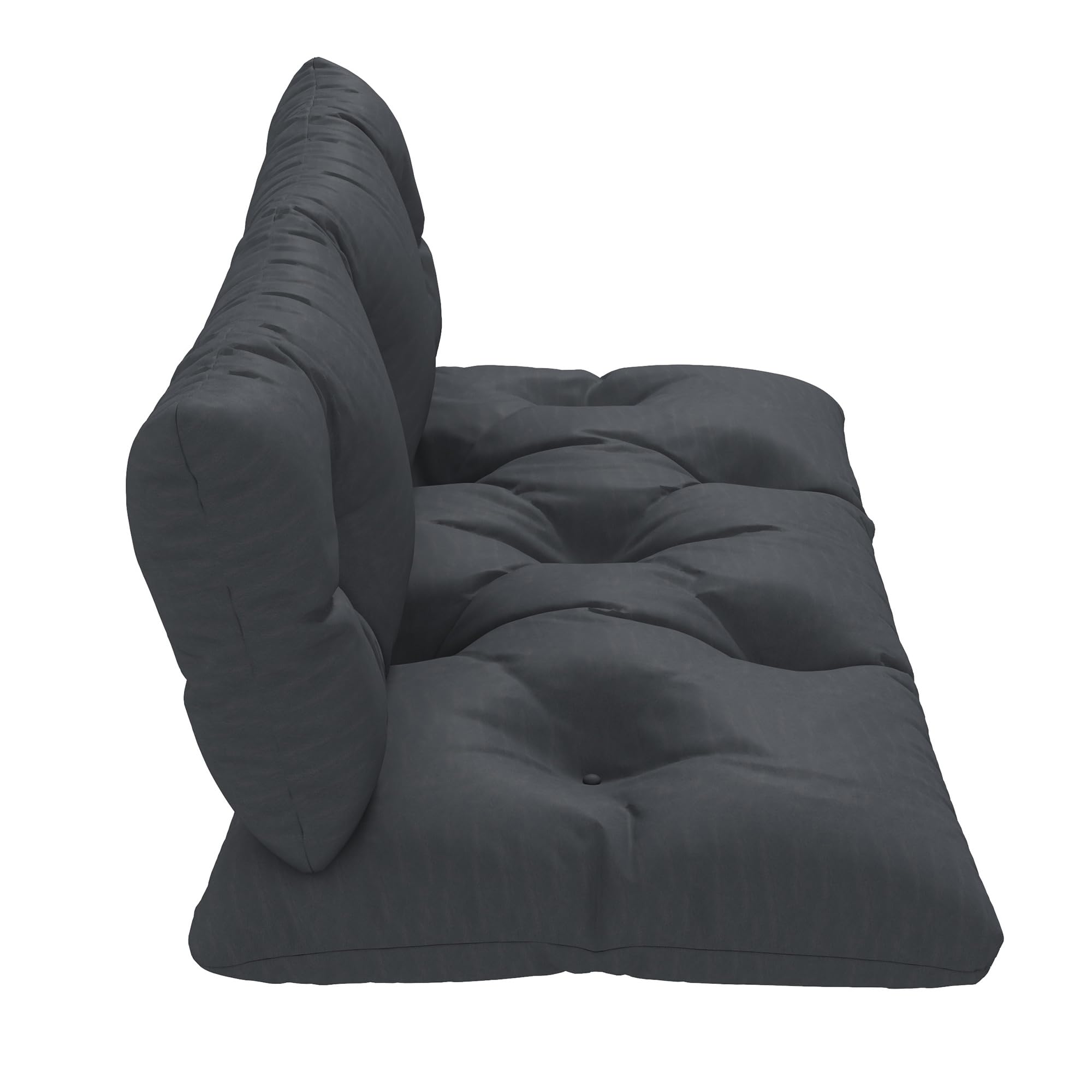 Outsunny Set 2 Pezzi Cuscini per Pallet per Schienale e Seduta con Imbottitura Spessa, Cuscini per Divano in Poliestere, per Interno ed Esterno, 120x60 cm, Grigio Carbone