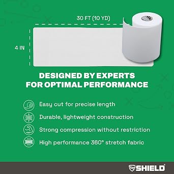 SHIELD Turf Tape Pro Football, 30 ft Athletic Arm Tape, White