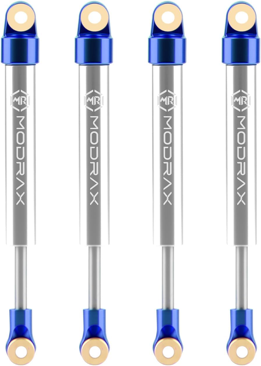 50mm Ultra-thin Shock Absorber, Aluminum Micro Dampers, Adjustable Inner Spring Shocks for 1/24 RC Crawler Car Axial SCX24 AX24, Blue Silver 4PCS