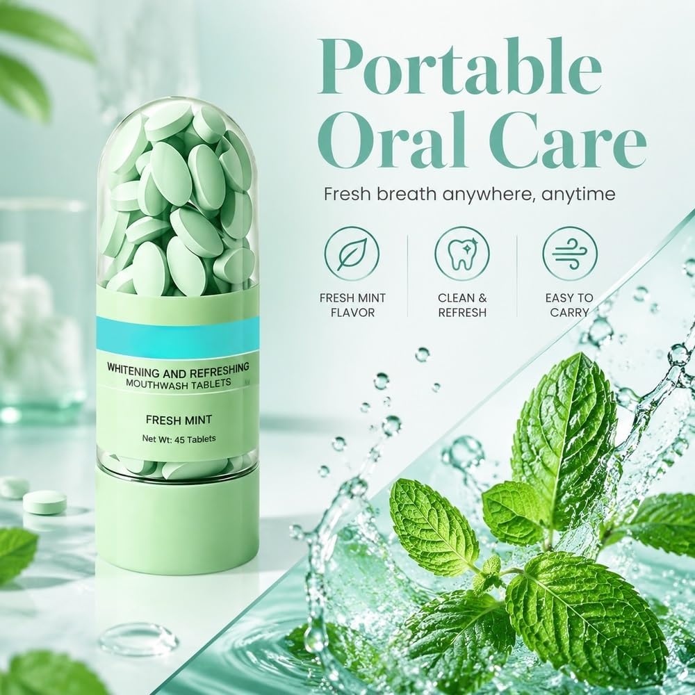 Enamel Brightening Chewable Toothpaste Tablets Extended Breath Freshness image 2