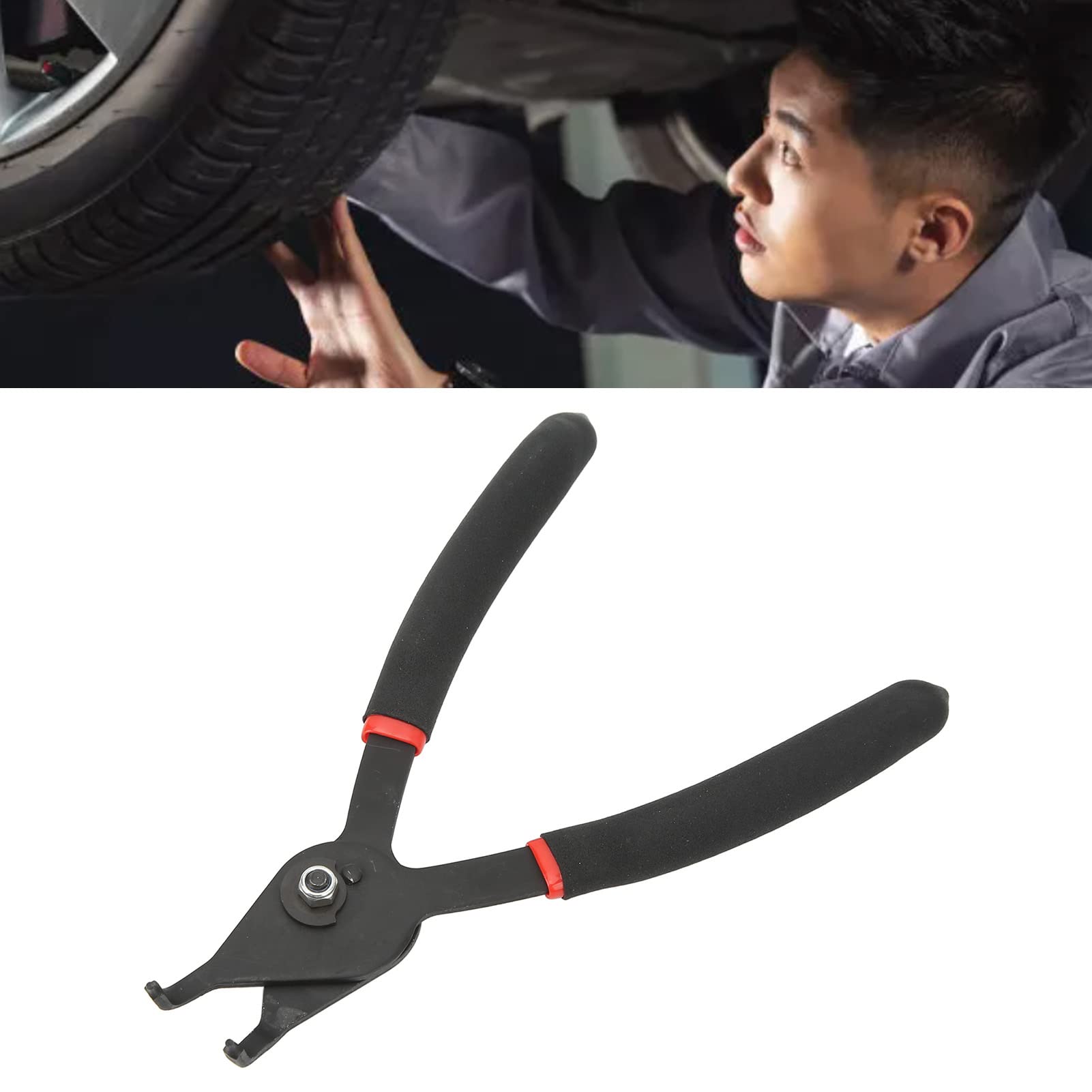 12 Pcs Snap Ring Pliers, Straight Bent C Clip Pliers Lock Ring Pliers, Heavy Duty 8 Inch Internal External Circlip Pliers, Adjustable, High Efficiency, for Auto Repair (90°)