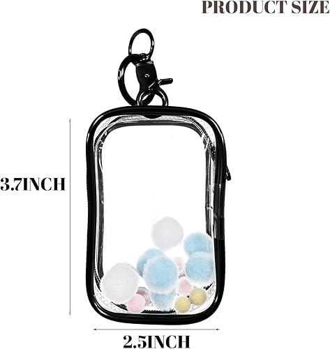 Miniatura 6 de Bolsa de exhibición transparente de 3 piezas con llavero, almacenamiento portátil para muñecas pequeñas, cajas ciegas para colgar, organizador con