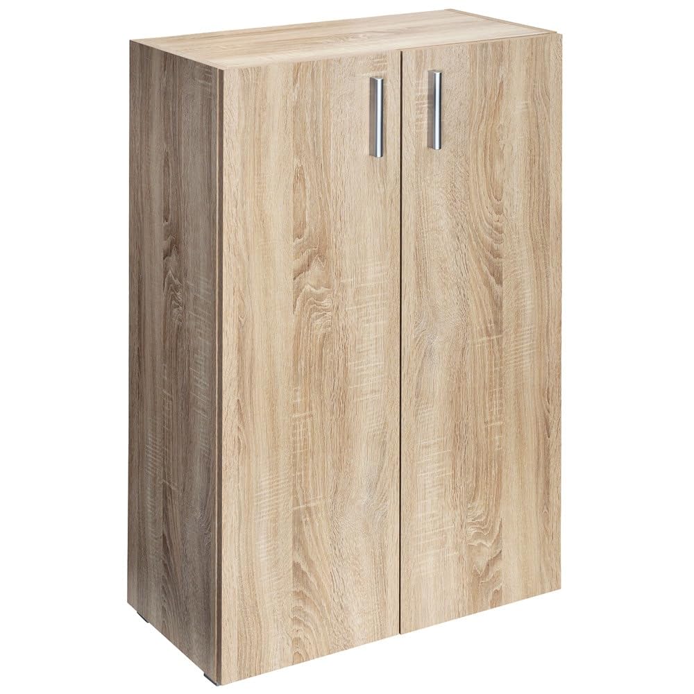 Casaria® Mobiletto Ingresso Vela a 2 Ante con Ripiani 115,5x60x30cm Credenza Comò Armadietto Multiuso Ufficio Cassettiera Mobile Entrata Mobiletti