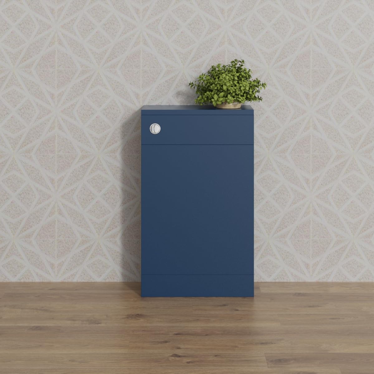 Aquariss 500mm BTW Back to Wall WC Toilet Matte Blue Painted Bathroom Furniture Cabinet Unit Flat Packed with Concealed Cistern