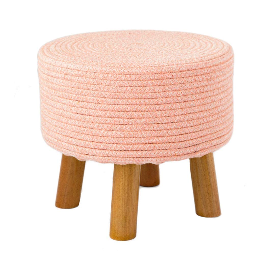 Canapé Tabouret Repose-Pieds en Bois Petit Pouf Salon Tissu Capitonnée