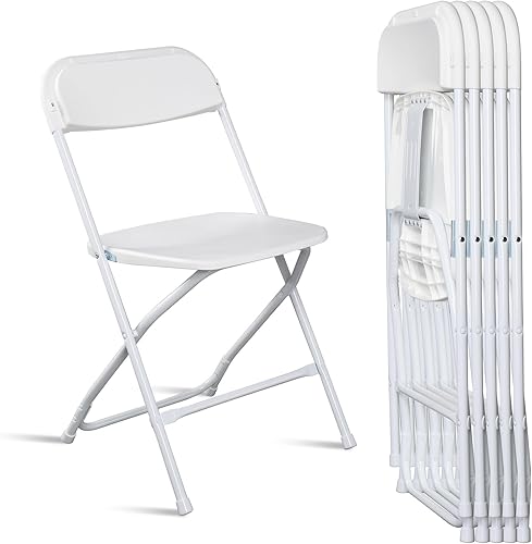 Silla plegable de 6 piezas, sillas de plástico con capacidad de 330 libras, fácil de plegar y almacenar, adecuadas para interiores y exteriores,