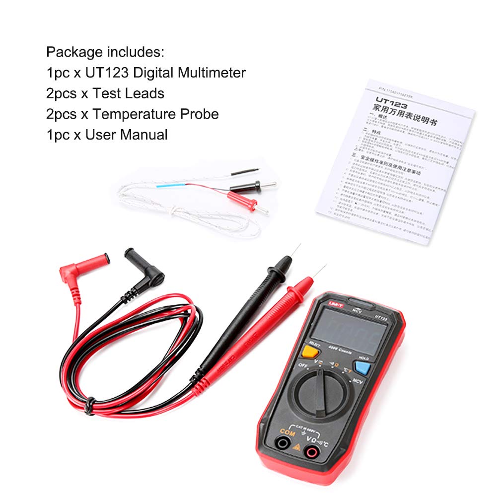 Multimeter UT123 tragbares digitales Multimeter EBTN Bildschirm Auto Range Spannungsprüfer