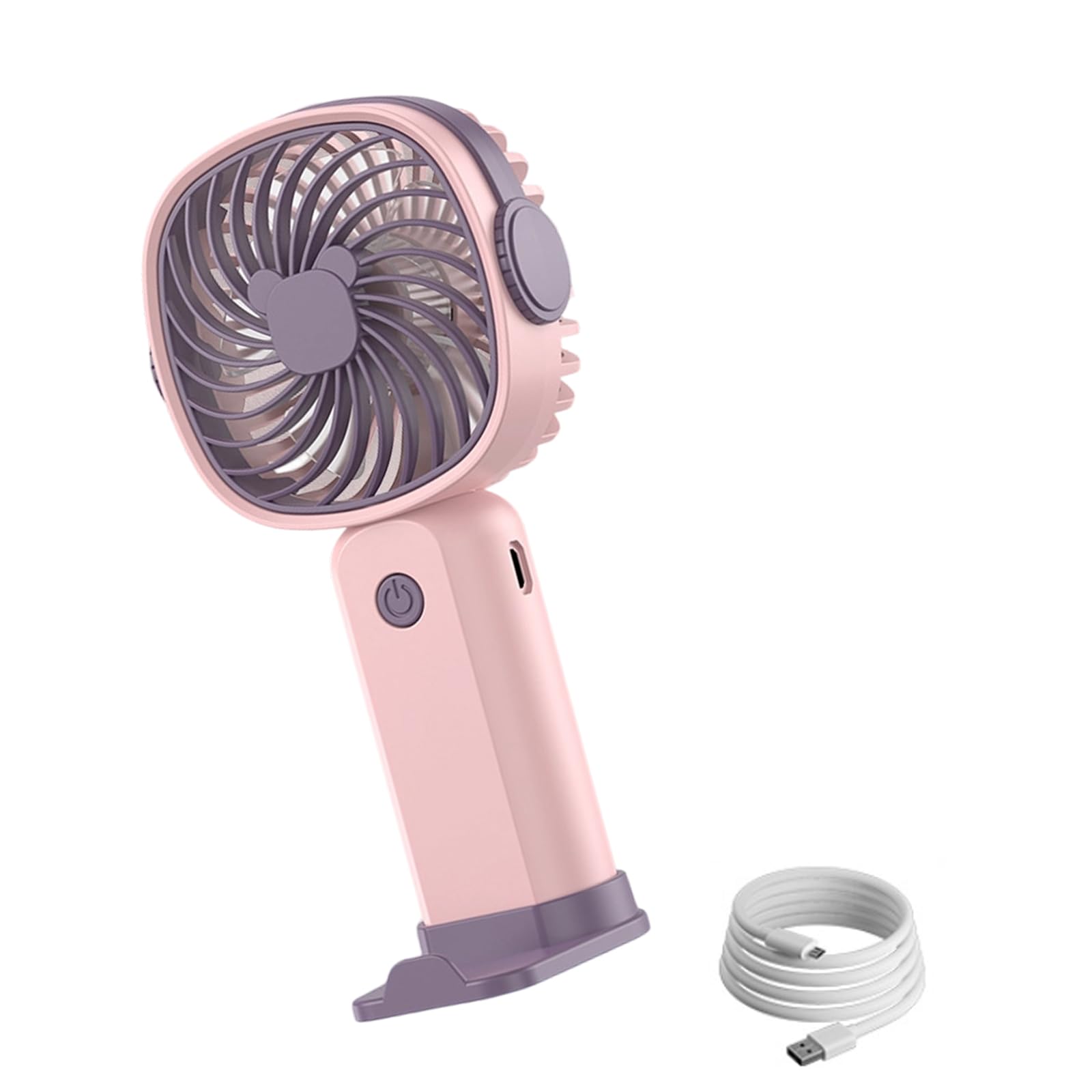 Elnwnnkc 3 Speed Rechargeable Desk Fan Portable Handheld 3 Speed Cooling Fan with Base Outdoor Light Weight Coolers Enduring Outdoor Personally Coolers
