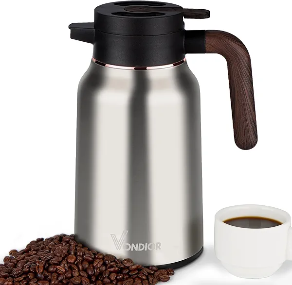 Vondior Coffee Carafe 51oz - 36 Hours Coffee Thermal- Insulated 304 Stainless Steel Hot Beverage Dispenser - Coffee Carafes For Keeping Hot/Cold Coffee, Tea, Water, Drink Dispenser for Parties