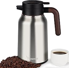 Vondior 2 Liter Thermos, 304 Stainless Steel Thermal Carafe, Beverage Dispenser, Coffee Carafe for 36 Hours Hot/Cold Liquids, Suitable for Party Drinks