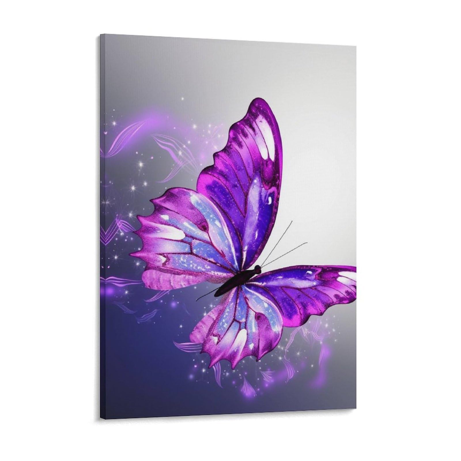 Purple Butterfly Canvas Wall Art for Bedroom 18x24inch Canvas Prints Artwork for Walls Modern Picture Artwork Painting for Living Room Aesthetic Wall Paintings for Bathroom Kitchen Office Dec