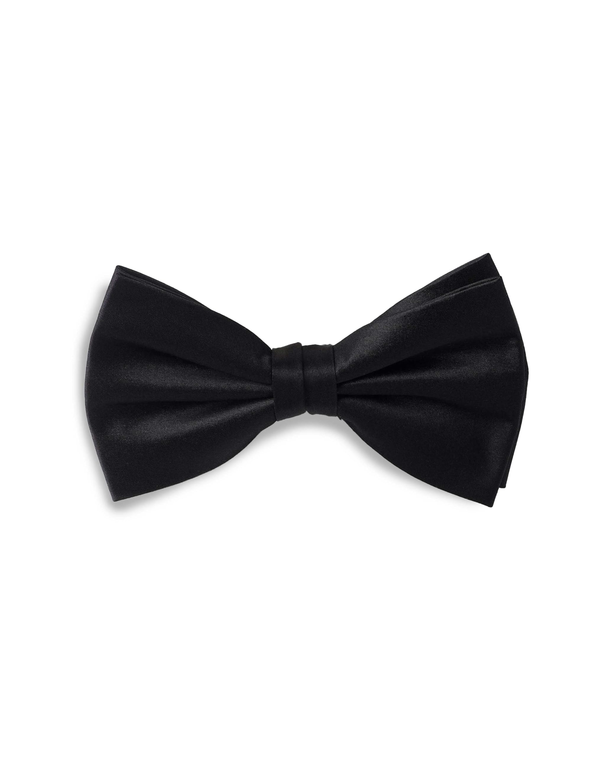 THE SAVILE ROW COMPANY LONDON Men's Black Ready Tied Silk Bow Tie