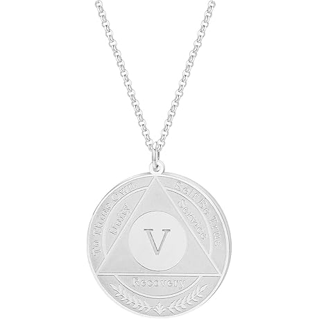 Sober Recovery Necklace - Celebrate milestones with AA yearly medallion