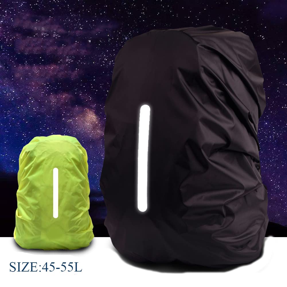 Housse Anti-Pluie Sac à Dos - Imperméable & Réfléchissante - 41-55L - Pour Rando, Vélo, Voyage